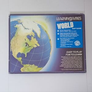 Vintage 1974 World Map Game Educational Materials Associates Learning Games